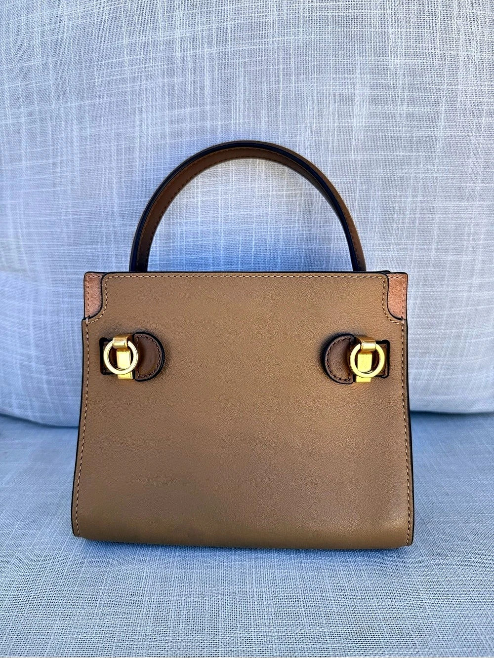 Tory Burch Lee Radziwill Petite Double Bag Brown - Picture 3 of 7